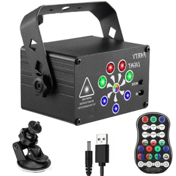 Diskotékový Projektor Disco Koule Laserová Led Lampa Rgb Ovládání Hlasu/dálkového Ovládání
