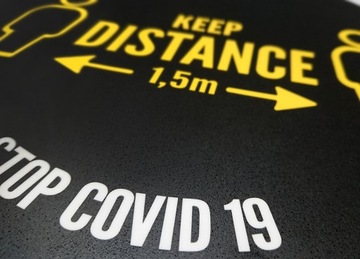 НАПОЛЬНАЯ НАКЛЕЙКА 30 см СОХРАНЯЙТЕ РАССТОЯНИЕ 1,5 м