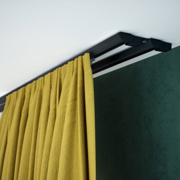 Szyna aluminiowa podwójna kompletna czarna ZD2-150