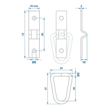 НАПОЛЬНЫЙ КРЮК РУЧКА ДЛЯ КРЕПЛЕНИЯ ГРУЗОВОГО ПРИЦЕПНОГО РЕМНЯ МАЛАЯ 4 шт.
