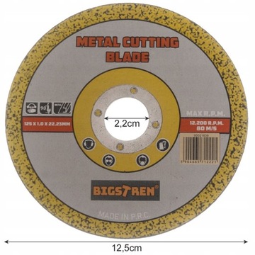 ZESTAW TARCZ DO SZLIFIERKI DO CIĘCIA METALU 125mm 50szt