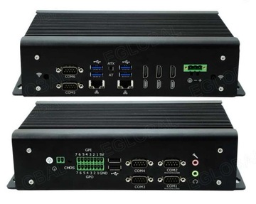 Przemysłowy mini PC G13 fanless 3xHDMI 2xRJ45 2xLAN 6xCOM GPIO GPO ATX/AT