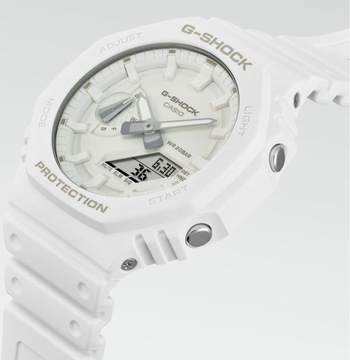 Sportowy zegarek męski na pasku Casio G-Shock GA-2100 Biały +GRAWER