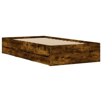 Rama łóżka z szufladami, przydymiony dąb, 90x2