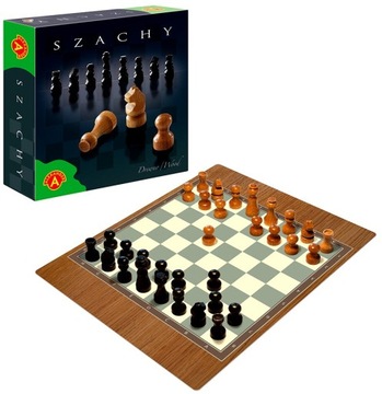 KLASYCZNE SZACHY DREWNIANE POLSKIE 32CM+instrukcja