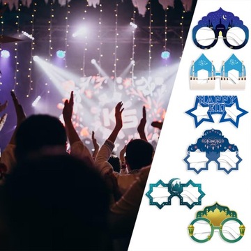 Eid Mubarak Okulary Party Supplies Opaska na głowę na imprezę świąteczną dla dzieci 6 szt.