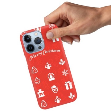 Etui Matowe CZERWONY IPHONE 13 PRO Zimowe Świąteczne Mikołaj Wiele Wzorów