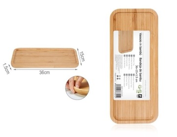 TACA PATERA BAMBUSOWA DO PODAWANIA SERWOWANIA JEDZENIA PROSTOKĄTNA 36cm