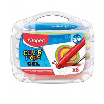 Kredki Żelowe Akwarelowe Maped Colorpeps 6szt