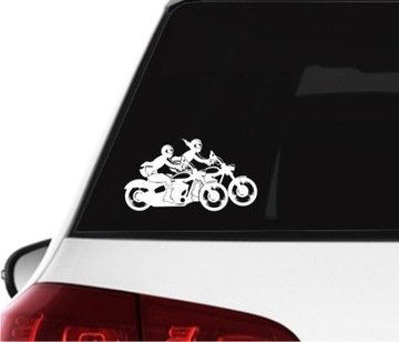 Naklejka na auto szybe MOTOCYKLIŚCI Motory Chopper *Kolory *18cm