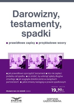 DAROWIZNY TESTAMENTY SPADKI [KSIĄŻKA]