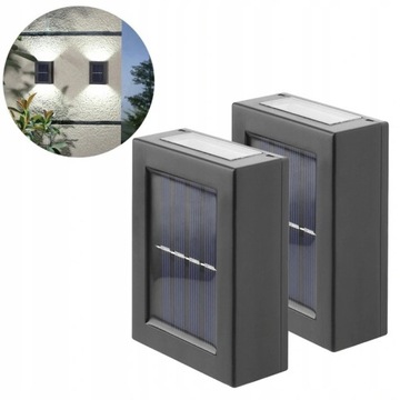 2x LAMPA kinkiet SOLARNA LED ŚCIENNA ZEWNĘTRZNA ELEWACYJNA