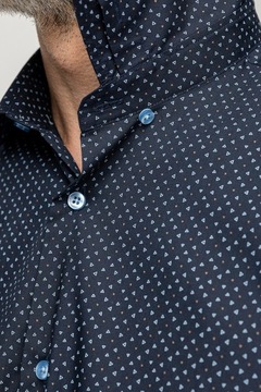 Granatowa koszula w drobny mikrowzór rozmiar 176-182/46 Sunset Suits
