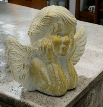 Декоративная фигурка сидящего АНГЕЛА для надгробного памятника, керамическое украшение.