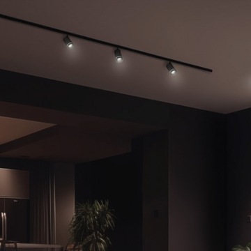 Zestaw LED 3 reflektory GU10 szyna 1,5m czarna system oświetlenia 230V 3F