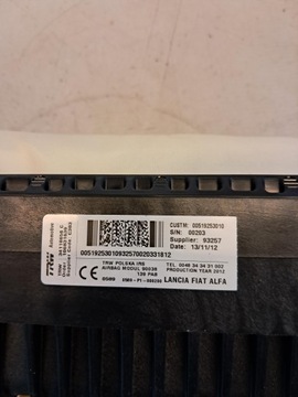 AIRBAG ULOŽENÍ VZDUCHOVÁ SPOLUJEZDCE FIAT PANDA III 00519253010