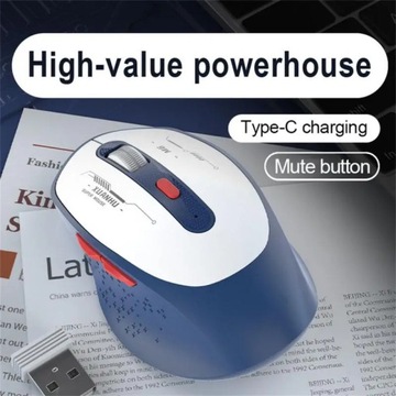 Двухрежимная беспроводная перезаряжаемая мышь RYRA Bluetooth 2,4G типа C