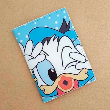 Funda de cuero PU para pasaporte de Mickey Pooh y