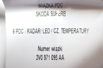 НОВЫЙ ЖГУТ ПРОВОДОВ SKODA SUPERB 6 PDC РАДАРНЫЙ ДАТЧИК ТЕМПЕРАТУРЫ СВЕТОДИОДНЫЙ 3V0971095AA