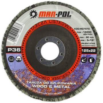 Tarcza lamelkowa Mar-Pol M07970 125x,22,2 mm