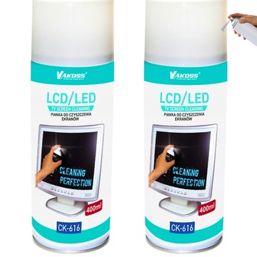 2X ZESTAW PIANKA PIANA ANTYSTATYCZNA CZYSZCZĄCA EKRAN LAPTOP 400ML LCD LED