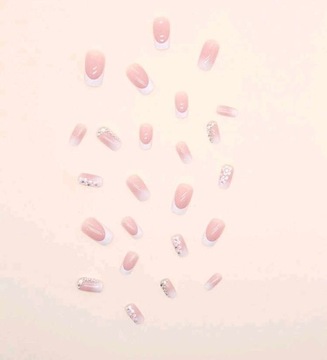 НАЖМИТЕ НА НОГТИ 24 ФРАНЦУЗСКИХ ГЛУБОКИХ КРИСТАЛЛА ЦВЕТА ombre