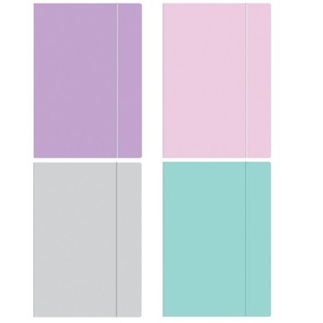 INTER TECZKA Z GUMKĄ A4 TECZKI NA DOKUMENTY, PASTEL ZESTAW 4 SZT