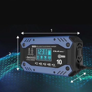 Выпрямитель зарядного устройства с функцией ремонта 12-24В 10А ЖК-дисплей Мощный