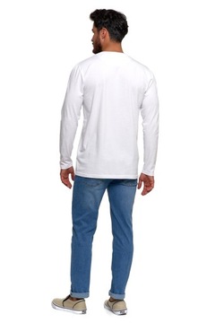 МУЖСКАЯ ФУТБОЛКА С ДЛИННЫМ РУКАВОМ, БЕЛЫЙ ХЛОПОК MORAJ L