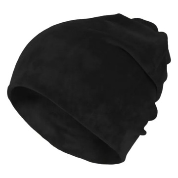 W473E Ciepła pluszowa czapka damska czarna