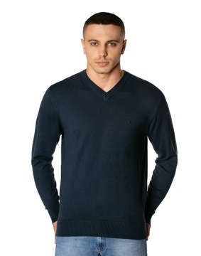 Элегантный тонкий мужской гладкий свитер с v-образным вырезом S1S C110 r XL