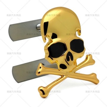 Automobile metal personality conjoined skull