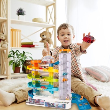 PARKING GARAŻ WIELOPOZIOMOWY Z WINDĄ DO SAMOCHODÓW 6 AUTEK DLA CHŁOPCA