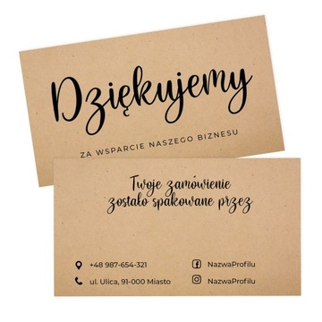 Ulotki do paczek zamówień brązowy papier eco 1000