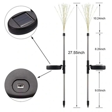 4x LAMPA SOLARNA OGRODOWA DMUCHAWIEC FIREWORK 120 LED