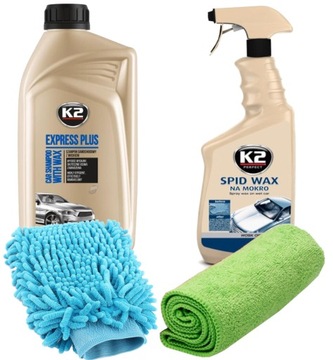 K2 ZESTAW SZAMPON + SPID WAX WOSK NA MOKRO OSUSZAJĄCY DO MYCIA SAMOCHODU