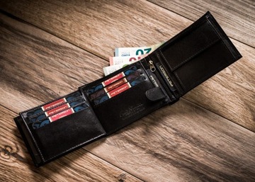 Portfel męski skórzany Motocyklowy RFID 5743