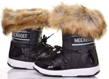 ВЫСОКИЕ СНЕЖНЫЕ БОТИНКИ МОДНАЯ ЖЕНСКАЯ ЗИМНЯЯ ОБУВЬ НА МЕХЕ ЧЕРНАЯ