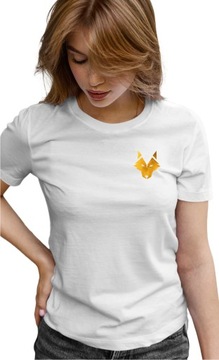 Koszulka damska T-shirt złoty WILK WOLF bluzka