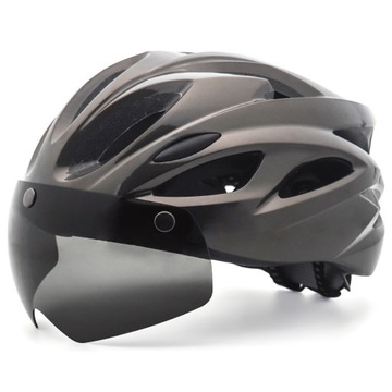 Kask rowerowy ochronny EPS z wizjerem, tylne światło LED EUTOUR