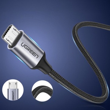Ugreen USB-A - кабель micro USB 2.4A QC 3.0, 1м
