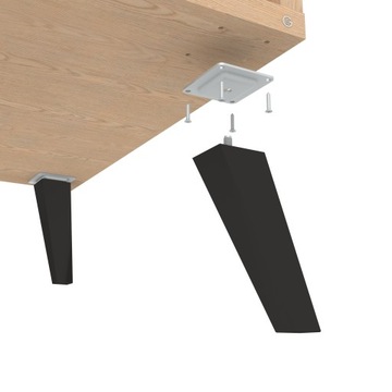 ножка из бука, скошенная трапеция 10 СМ, черная