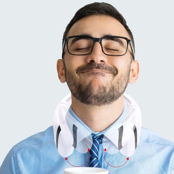 СКЛАДНОЙ НАШЕЙНЫЙ ВЕНТИЛЯТОР ТИХИЙ ВЕНТИЛЯТОР СО СВЕТОДИОДОМ ДЛЯ ПУТЕШЕСТВИЙ 5000МАч БЕЛЫЙ