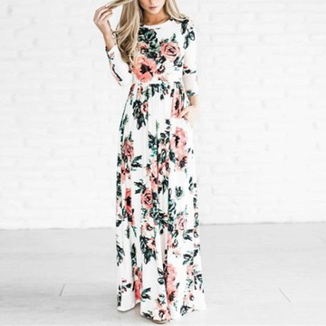 Sukienka w kwiaty maxi długa PLUS SIZE