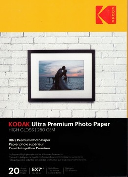 KODAK FOTOPAPIER DO ZDJĘĆ 13x18 POŁYSK 280g 20szt