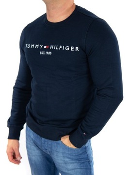 BLUZA TOMMY HILFIGER MĘSKA DUŻE LOGO KLASYCZNA GRANATOWA M