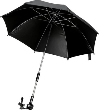 Uniwersalny parasol do wózków UV 50 Ochrona przeciwsłoneczna 72 cm, czarny
