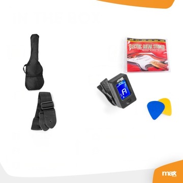 Gitara ELEKTRYCZNA czerwona+ dodatki zestaw do nauki