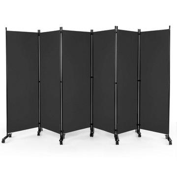 Parawan pokojowy 6 paneli 2-stronny, mobilny 334,5 x 30 x 172 cm