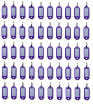 BRELOK identyfikator do kluczy 50szt FIOLETOWY